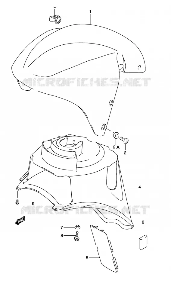 FRONT FENDER (MODEL K2) Suzuki SCOOTER 50 KATANA 2003  AY50K3(P19)
