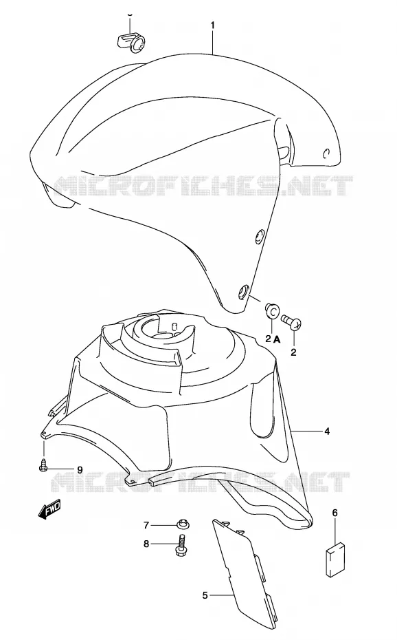 FRONT FENDER (MODEL K3) Suzuki SCOOTER 50 KATANA 2003  AY50K3(P19)
