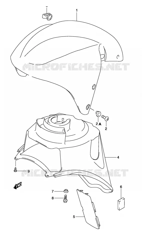 FRONT FENDER (MODEL K4) Suzuki SCOOTER 50 KATANA 2002  AY50K2(P19)