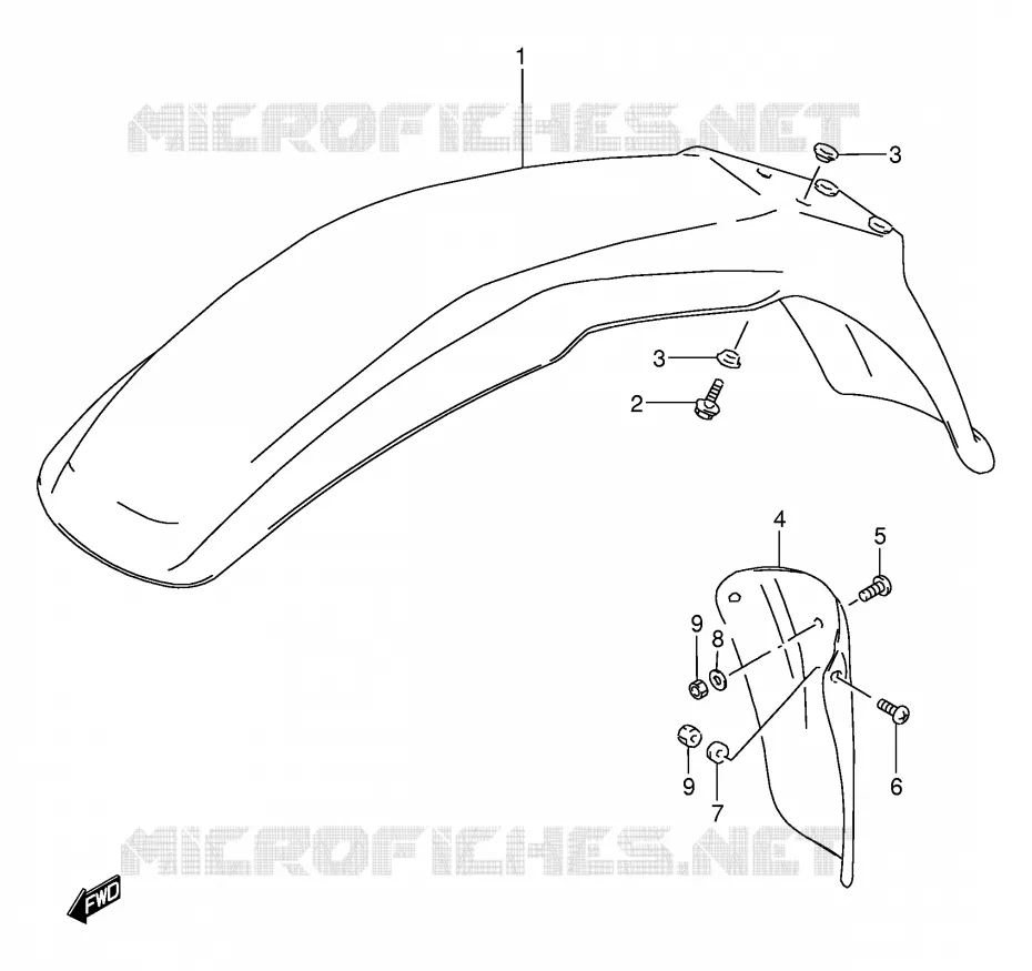 FRONT FENDER Suzuki MOTO 200 DF 1999  DF200EX(E24)