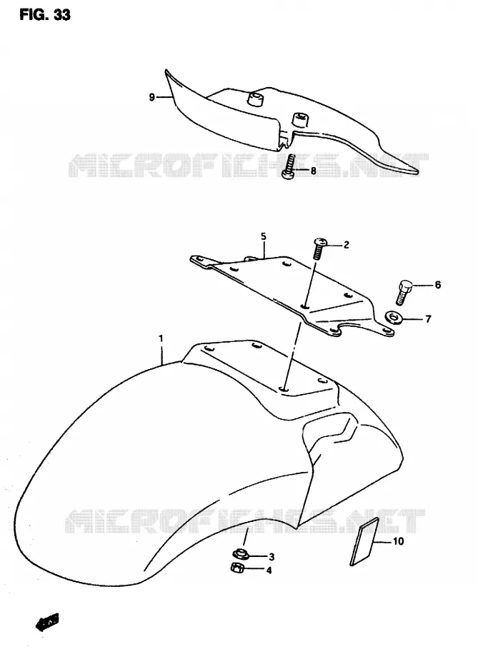FRONT FENDER Suzuki SCOOTER 50 AP 1996  AP50T(T/7/V)