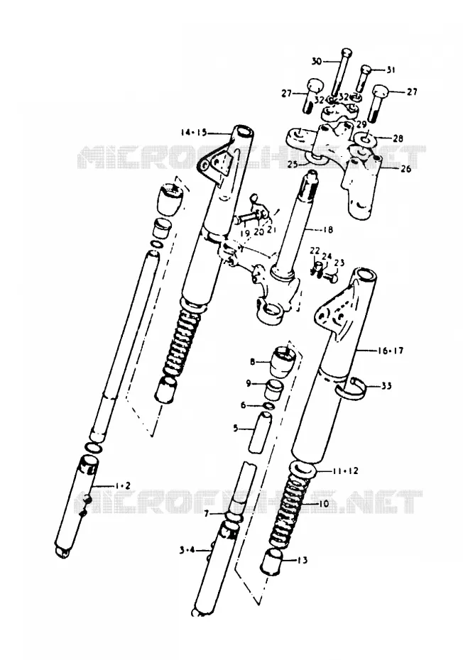 FRONT FORK (A100-4,K,L,M) Suzuki MOTO 100 A100 1991  A100M(K/L/M/N/4)