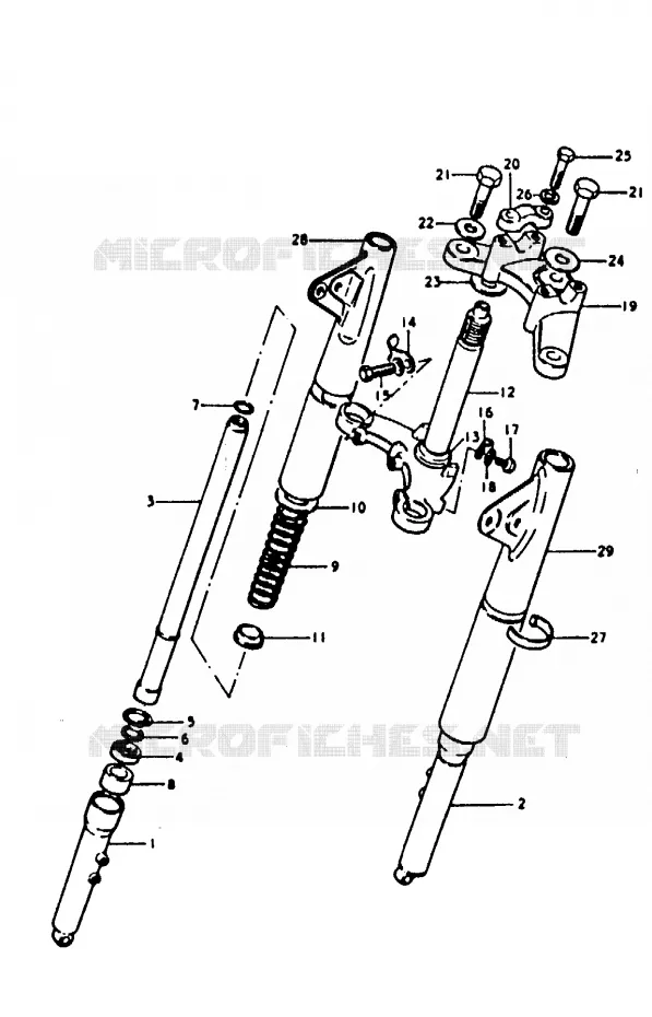 FRONT FORK (A100N) Suzuki MOTO 100 A100 1991  A100M(K/L/M/N/4)