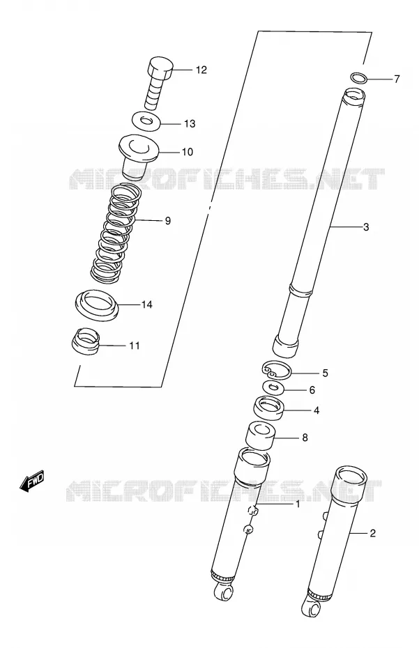 FRONT FORK (E71,E94,P36,P94) Suzuki MOTO 115 AP 1999  AX115X(E71)