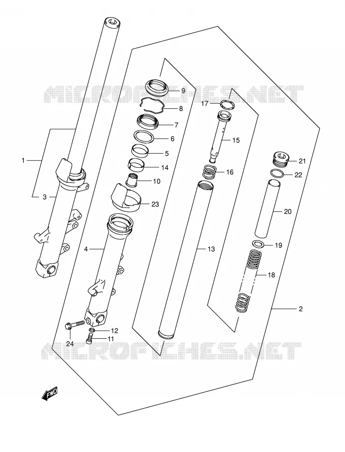 FRONT FORK (MODEL K3) Suzuki SCOOTER 650 BURGMAN 2005  AN650K5(E2)