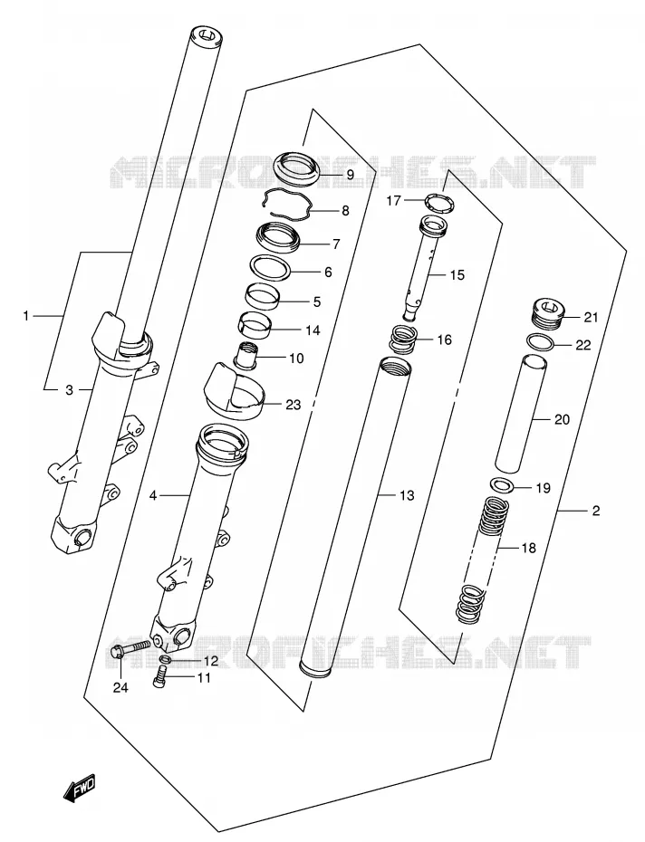 FRONT FORK (MODEL K5) Suzuki SCOOTER 650 BURGMAN 2004  AN650AK4(E2)