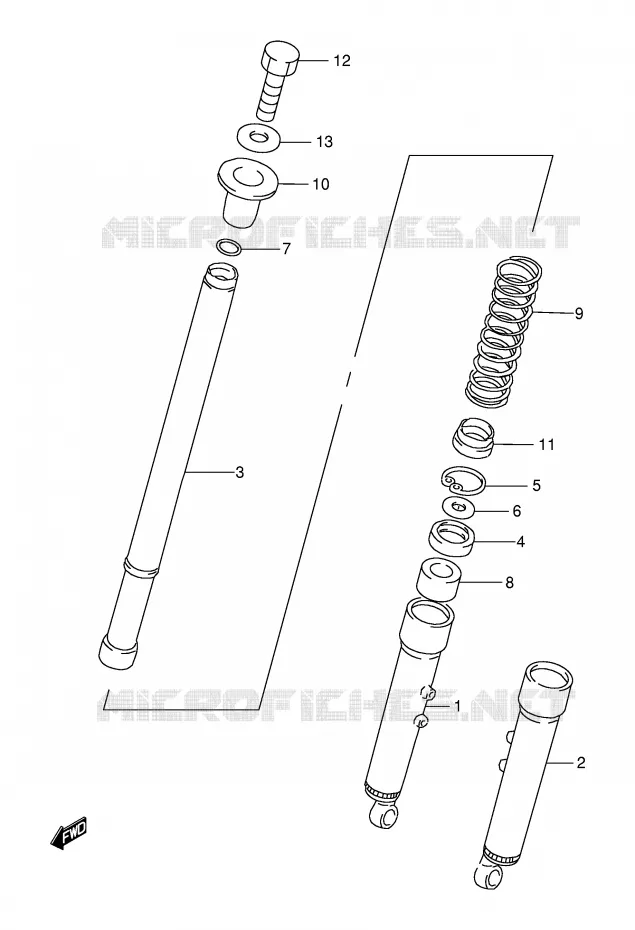FRONT FORK (P9) Suzuki MOTO 115 AP 1999  AX115X(E71)