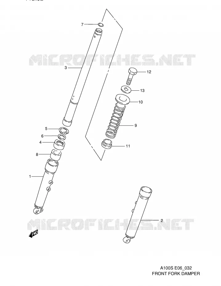 FRONT FORK Suzuki MOTO 100 A100 1994  A100R(E6)