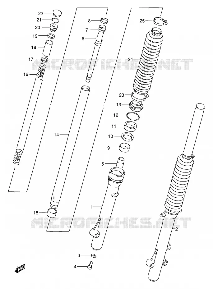 FRONT FORK Suzuki MOTO 200 DF 1996  DF200ET(E24)