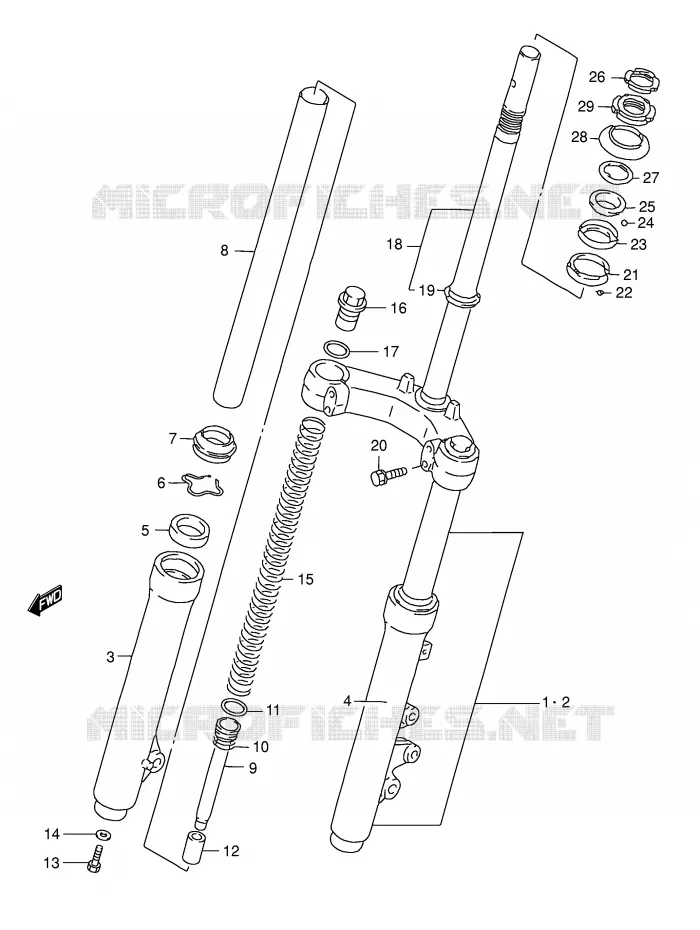 FRONT FORK Suzuki SCOOTER 125 BURGMAN 2000  AN125UY(E2)