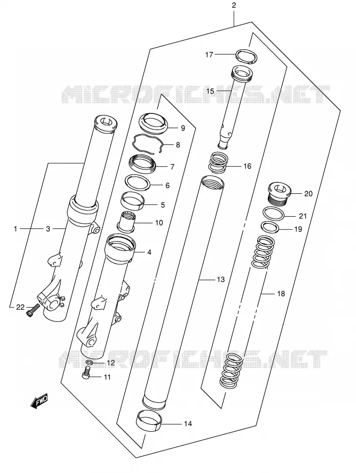 FRONT FORK Suzuki SCOOTER 250 BURGMAN 2003  AN250K3(E2)