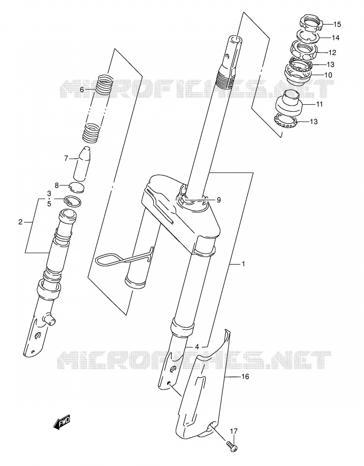 FRONT FORK Suzuki SCOOTER 50 AJ 1994  AJ50S(E29)