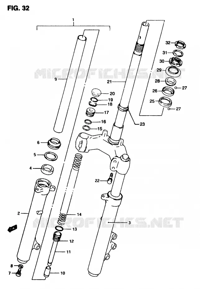 FRONT FORK Suzuki SCOOTER 50 AP 1997  AP50V(T/7/V)