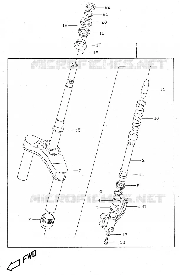 FRONT FORK Suzuki SCOOTER 50 KATANA 2000  AY50WY(V/W/X/Y)