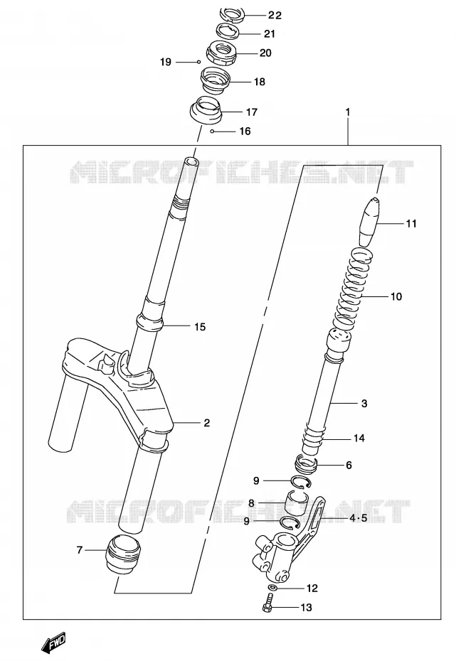 FRONT FORK Suzuki SCOOTER 50 KATANA 2002  AY50WRK2(P19)