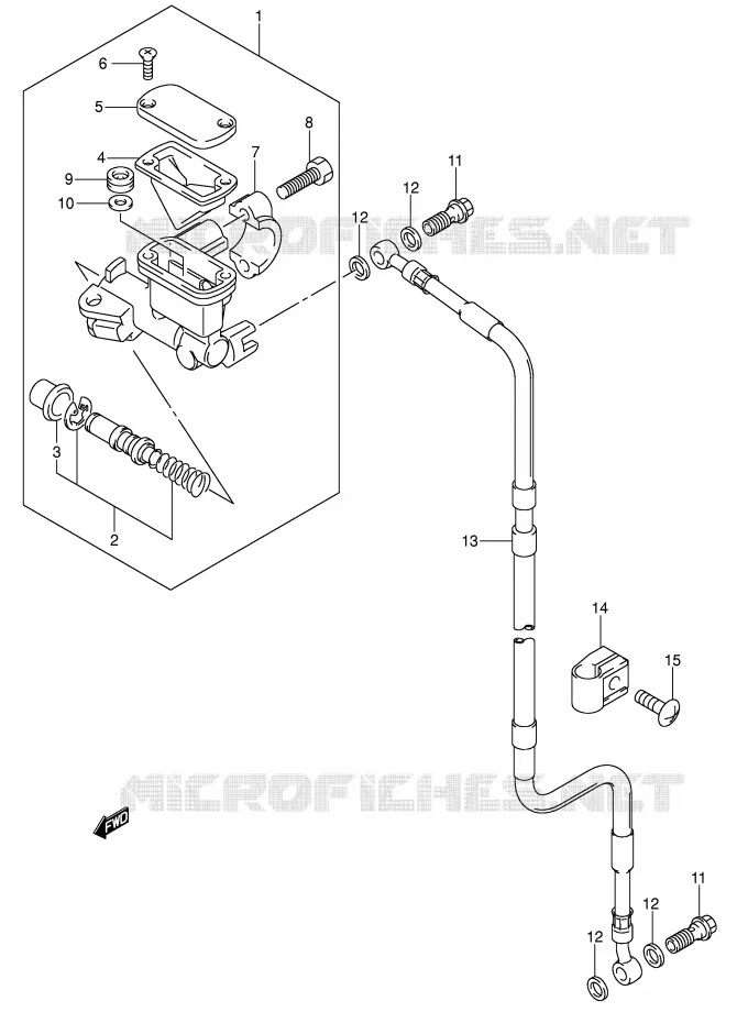 FRONT MASTER CYLINDER (E1,P37) Suzuki MOTO 400 DR-Z 2007  DR-Z400EK7(E1)
