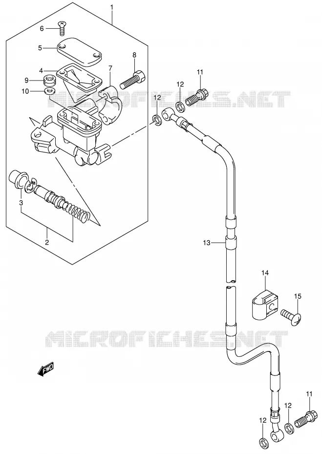 FRONT MASTER CYLINDER (SEE NOTE) Suzuki MOTO 400 DR-Z 2002  DR-Z400EK2(E1)