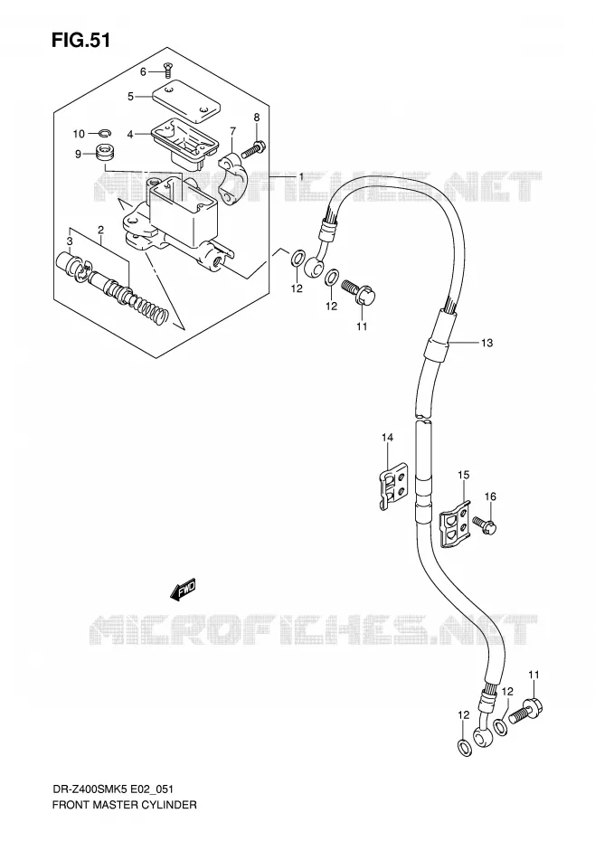 FRONT MASTER CYLINDER Suzuki MOTO 400 DR-Z 2009  DR-Z400SMK9(E2)