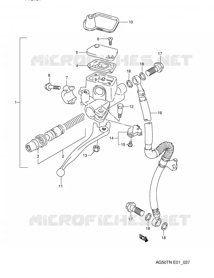 FRONT MASTER CYLINDER Suzuki SCOOTER 50 ADDRESS 1992  AG50TN(E1)