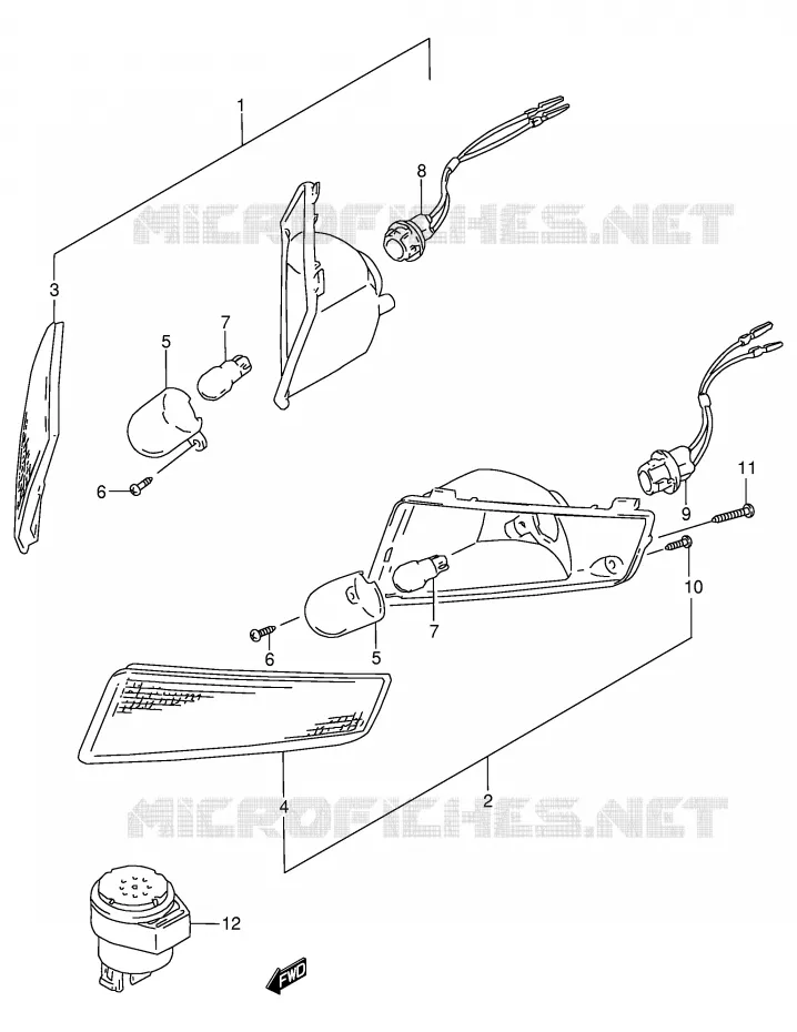 FRONT TURNSIGNAL LAMP Suzuki SCOOTER 100 ADDRESS 1996  AG100T(E71)
