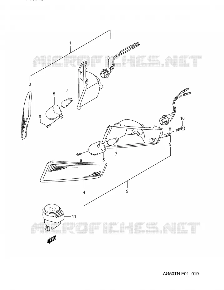 FRONT TURNSIGNAL LAMP Suzuki SCOOTER 50 ADDRESS 1992  AG50TN(E1)