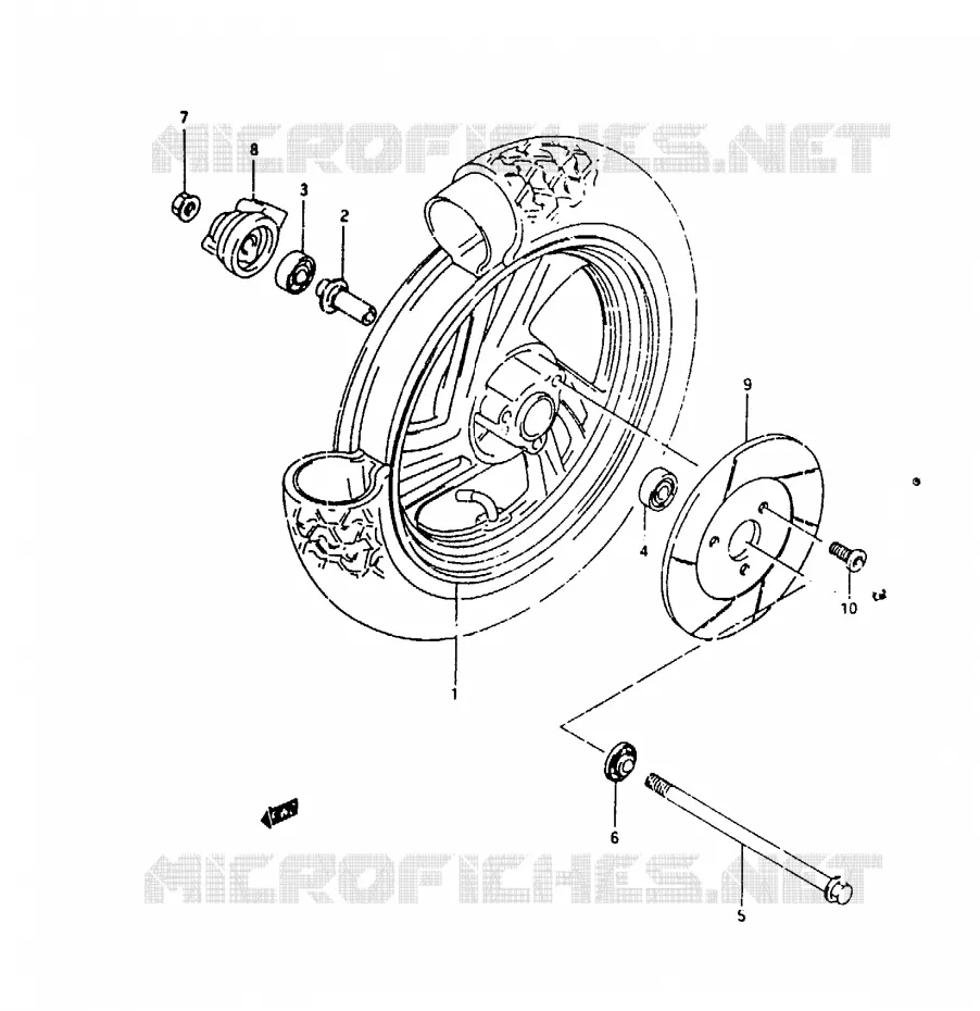 FRONT WHEEL Suzuki SCOOTER 100 ADDRESS 1994  AH100R