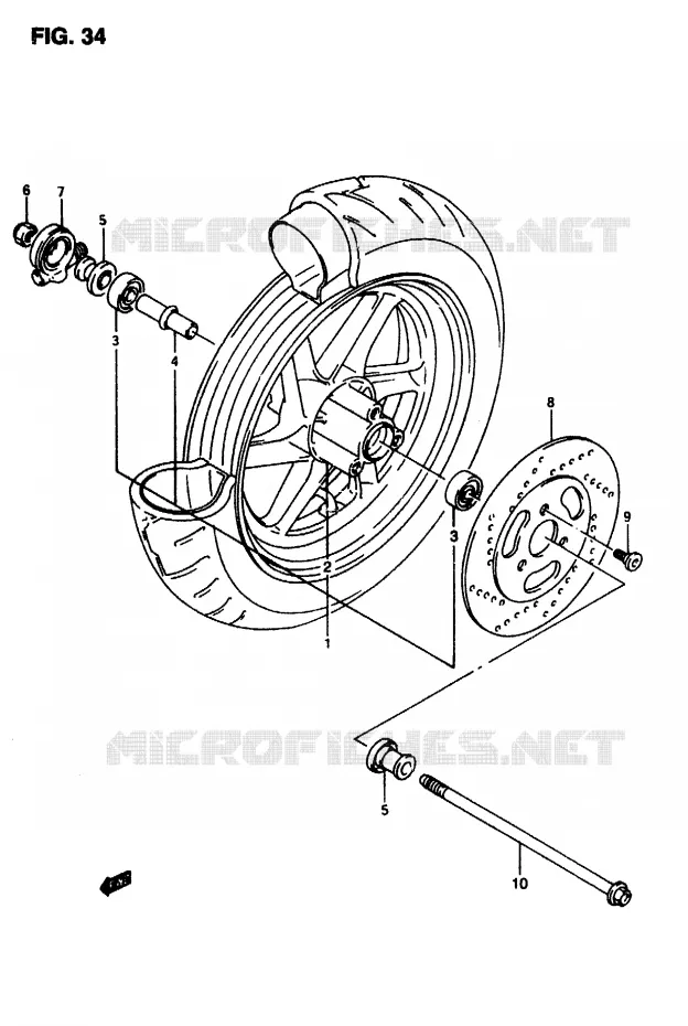 FRONT WHEEL Suzuki SCOOTER 50 AP 2007  AP507(T/7/V)