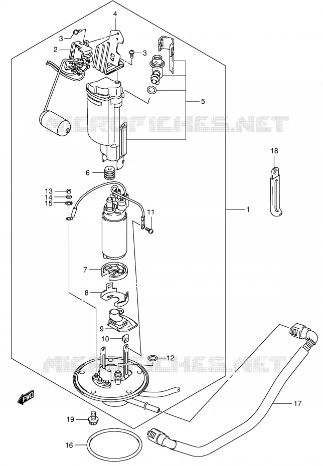 FUEL PUMP (MODEL K2/K3) Suzuki MOTO 1000 V-STROM 2005  DL1000K5(E2)