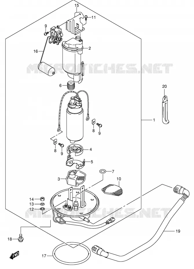 FUEL PUMP (MODEL K4/K5/K6) Suzuki MOTO 1000 V-STROM 2003  DL1000K3(E2)