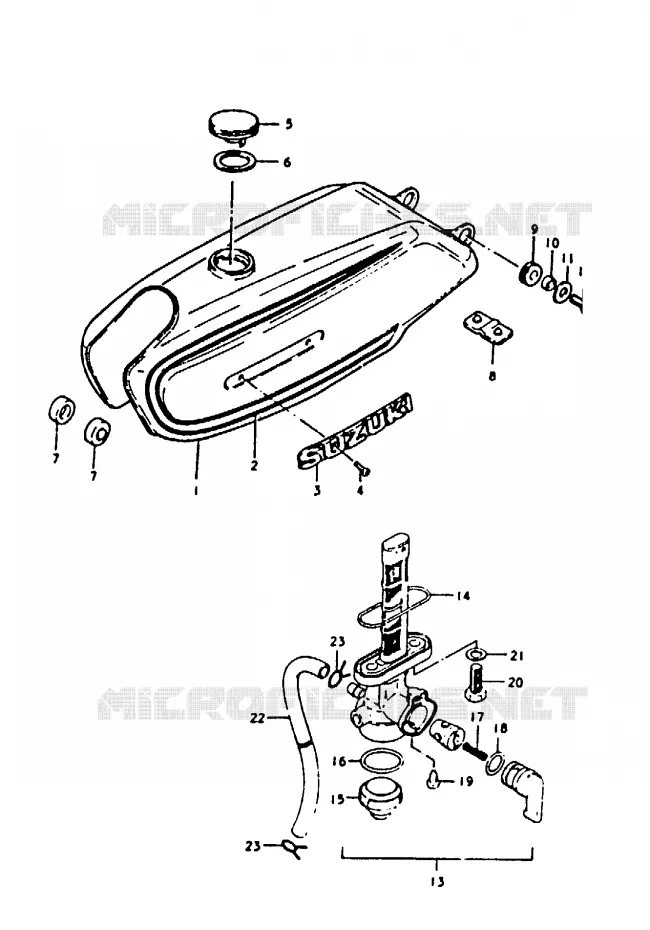 FUEL TANK (A100N) Suzuki MOTO 100 A100 1991  A100M(K/L/M/N/4)