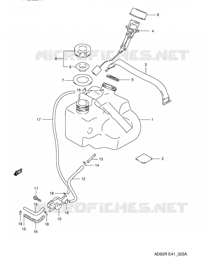 FUEL TANK (E6,P9,E94) Suzuki SCOOTER 50 AD 1990  AD50L(E41)