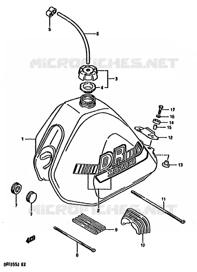 FUEL TANK (MODEL J) Suzuki MOTO 125 DR 1985  DR125SF(F/H/J)