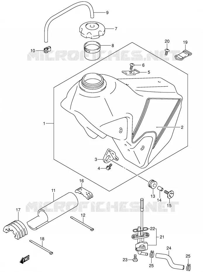 FUEL TANK (MODEL K1) Suzuki MOTO 400 DR-Z 2000  DR-Z400Y(E1)