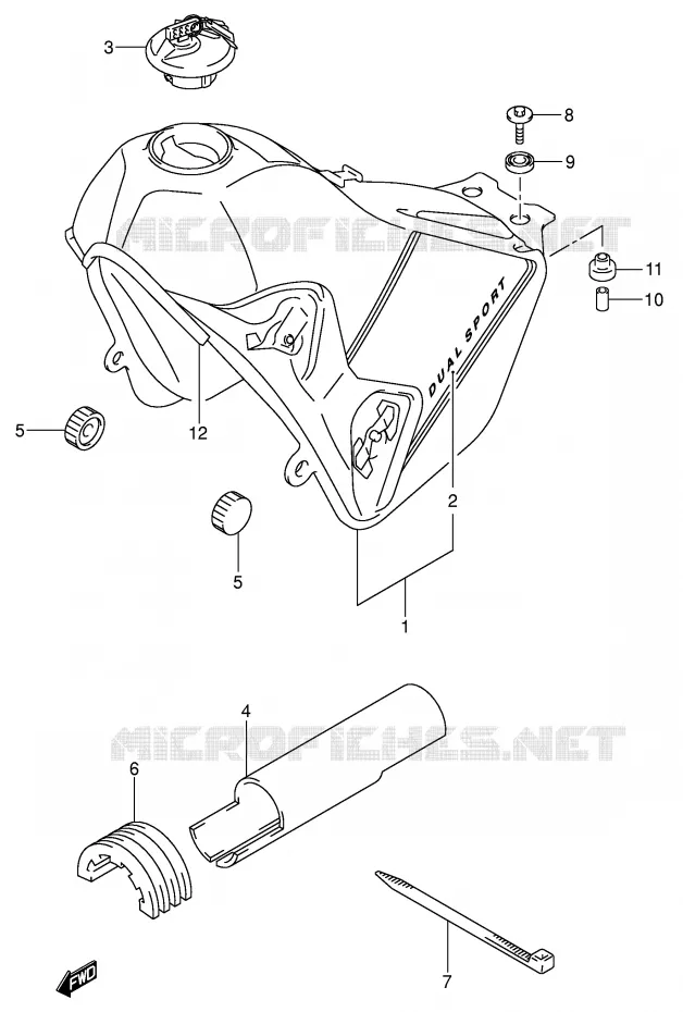 FUEL TANK (MODEL K1) Suzuki MOTO 400 DR-Z 2003  DR-Z400SK3(E2)