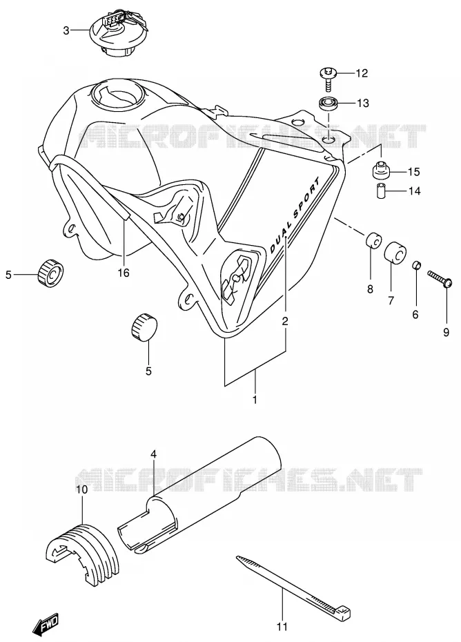 FUEL TANK (MODEL K1) Suzuki MOTO 400 DR-Z 2003  DR-Z400SK3(E3/E28)