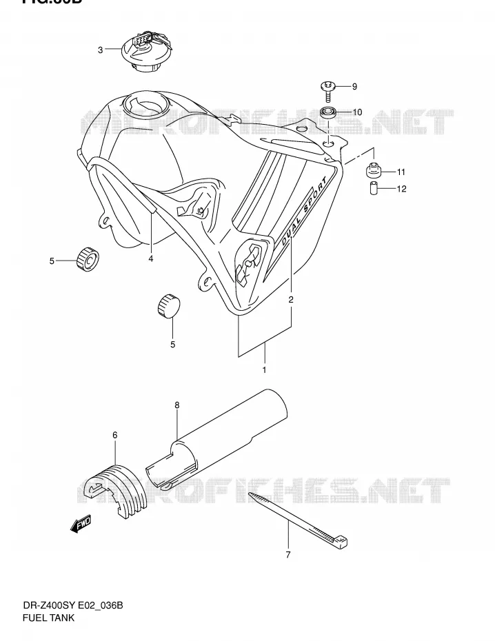 FUEL TANK (MODEL K2) Suzuki MOTO 400 DR-Z 2003  DR-Z400SK3(E2)