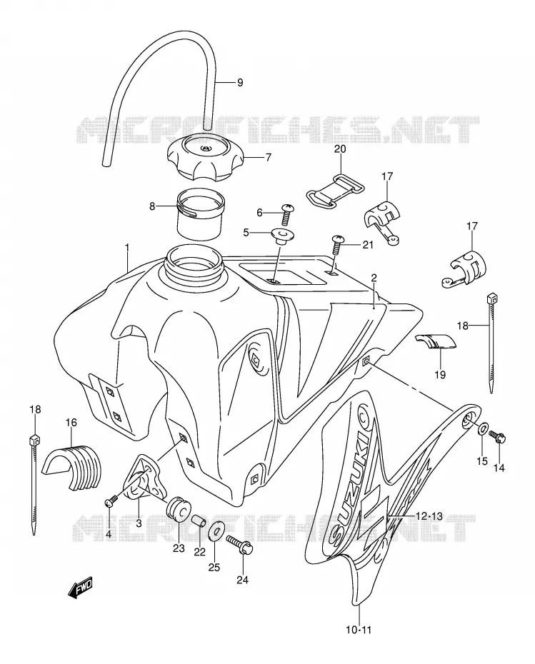 FUEL TANK (MODEL K3) Suzuki MOTO 125 DR-Z 2003  DR-Z125LK3(E3/E28)