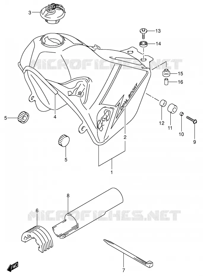 FUEL TANK (MODEL K3) Suzuki MOTO 400 DR-Z 2002  DR-Z400SK2(E3/E28)