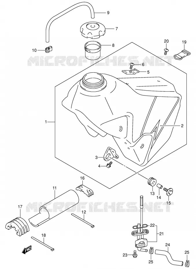 FUEL TANK (MODEL K3) Suzuki MOTO 400 DR-Z 2003  DR-Z400EK3(E1)