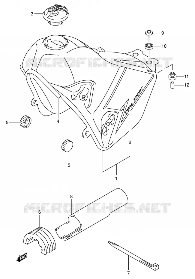 FUEL TANK (MODEL K3) Suzuki MOTO 400 DR-Z 2003  DR-Z400SK3(E2)