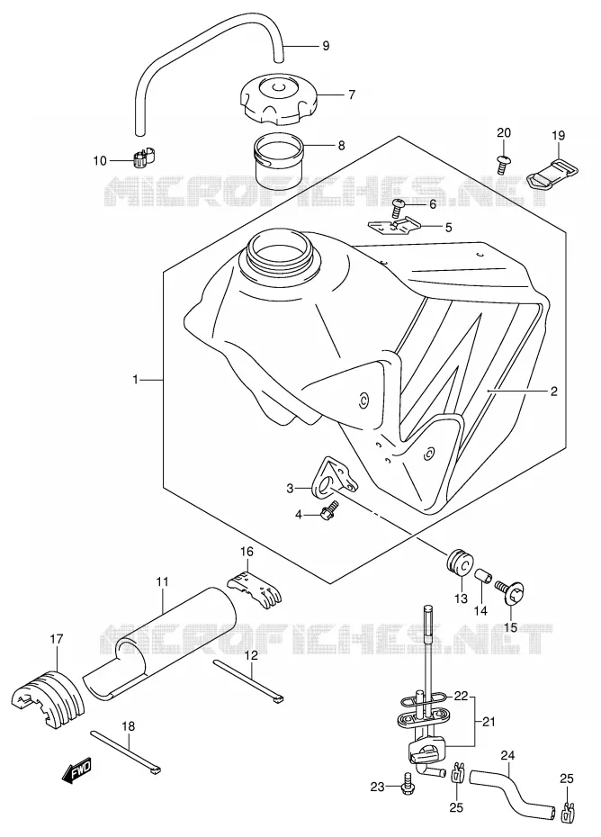 FUEL TANK (MODEL K4) Suzuki MOTO 400 DR-Z 2001  DR-Z400K1(E1)
