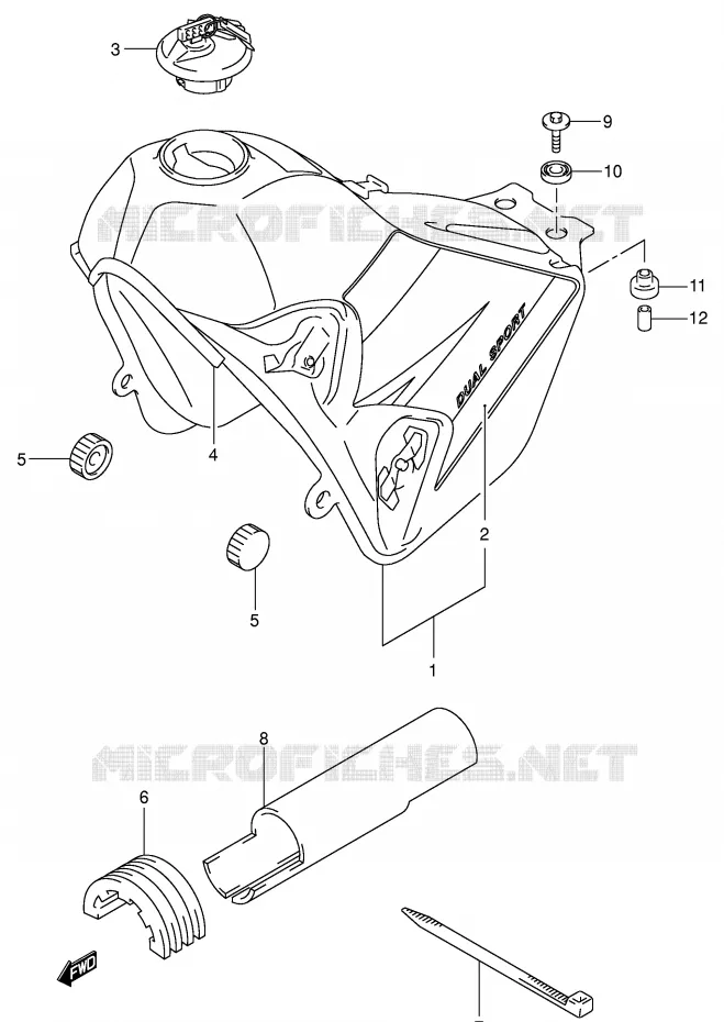 FUEL TANK (MODEL K4) Suzuki MOTO 400 DR-Z 2002  DR-Z400SK2(E2)
