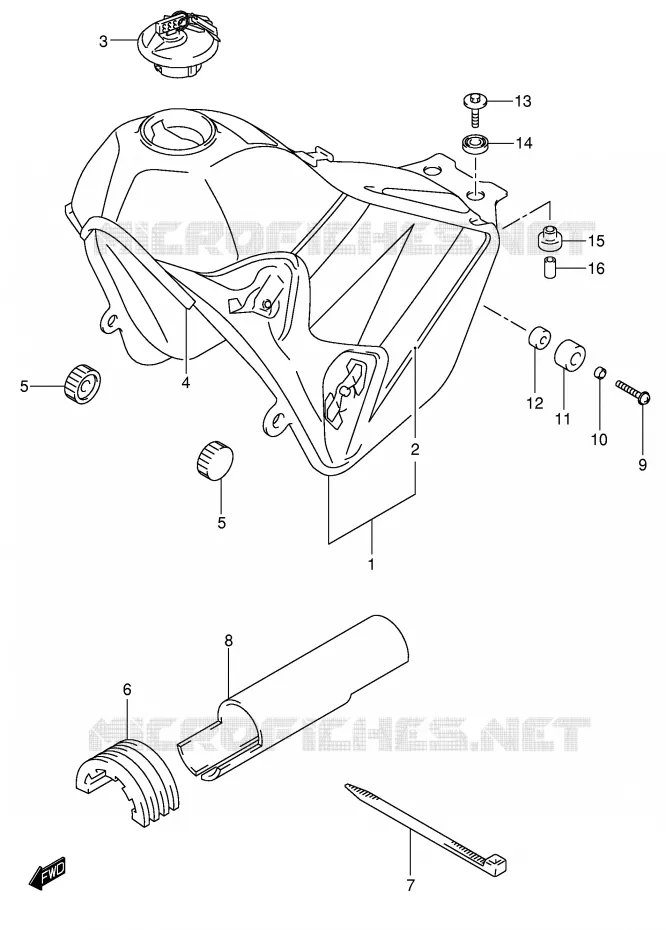 FUEL TANK (MODEL K4) Suzuki MOTO 400 DR-Z 2002  DR-Z400SK2(E3/E28)