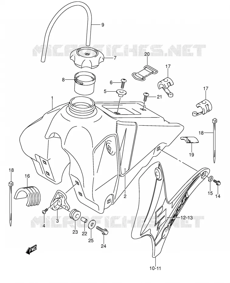 FUEL TANK (MODEL K5) Suzuki MOTO 125 DR-Z 2007  DR-Z125LK7(E3/E28)