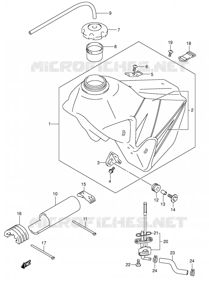 FUEL TANK (MODEL K5) Suzuki MOTO 400 DR-Z 2007  DR-Z400EK7(E3/E28)