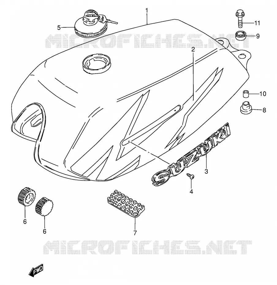FUEL TANK (MODEL V E94,P36,P48) Suzuki MOTO 100 AP 1994  AX100R(E94)