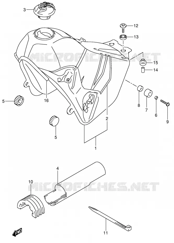 FUEL TANK (MODEL Y) Suzuki MOTO 400 DR-Z 2000  DR-Z400SY(E3/E28)