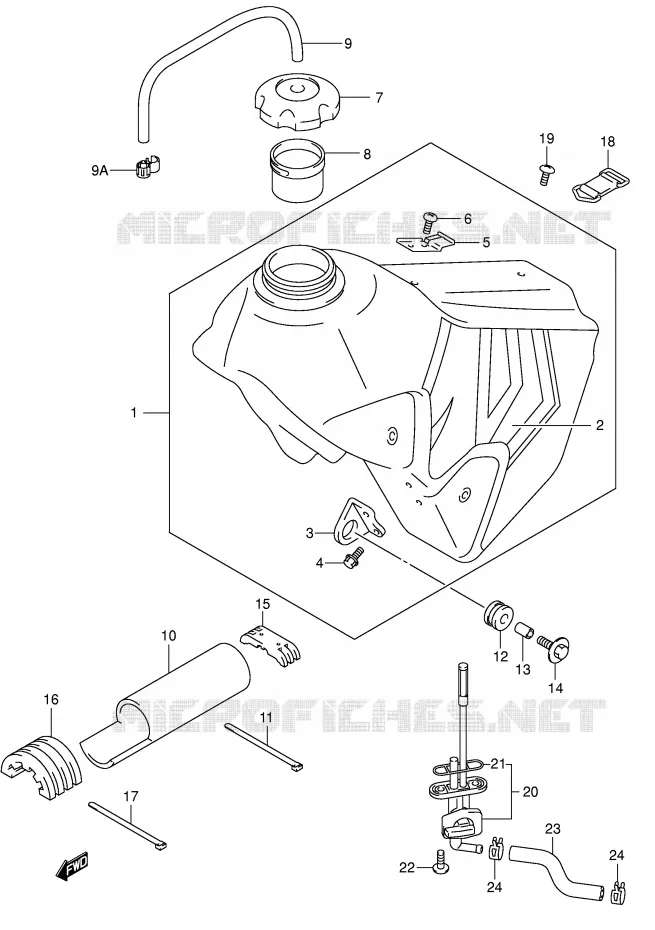 FUEL TANK (MODEL Y) Suzuki MOTO 400 DR-Z 2004  DR-Z400EK4(E1)
