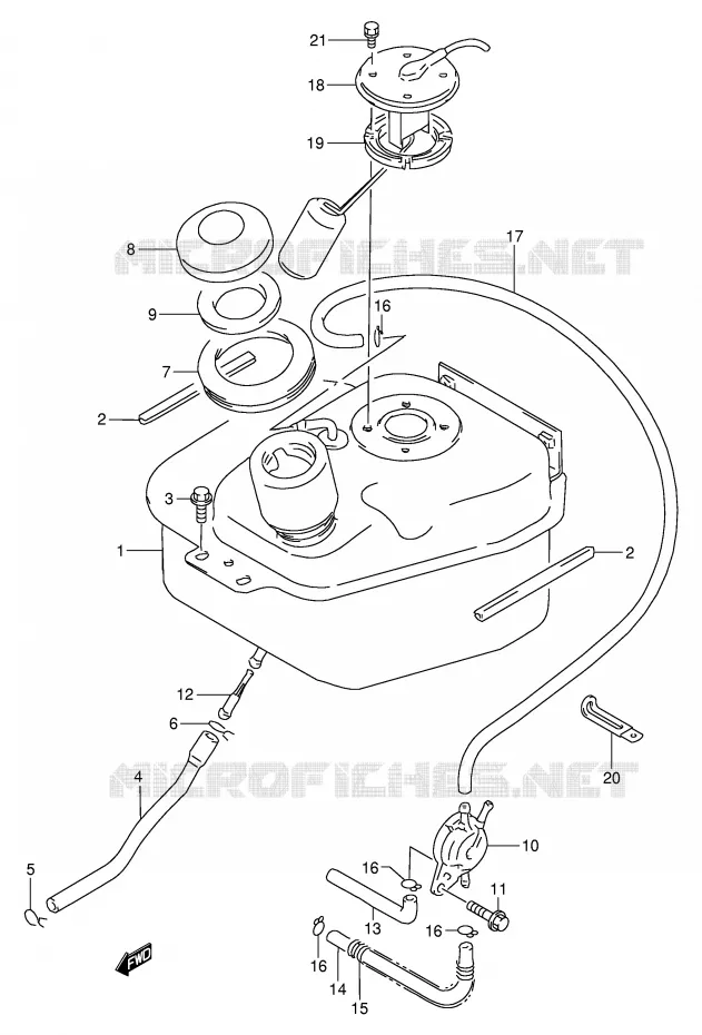 FUEL TANK Suzuki SCOOTER 50 AE 1990  AE50L(E28)