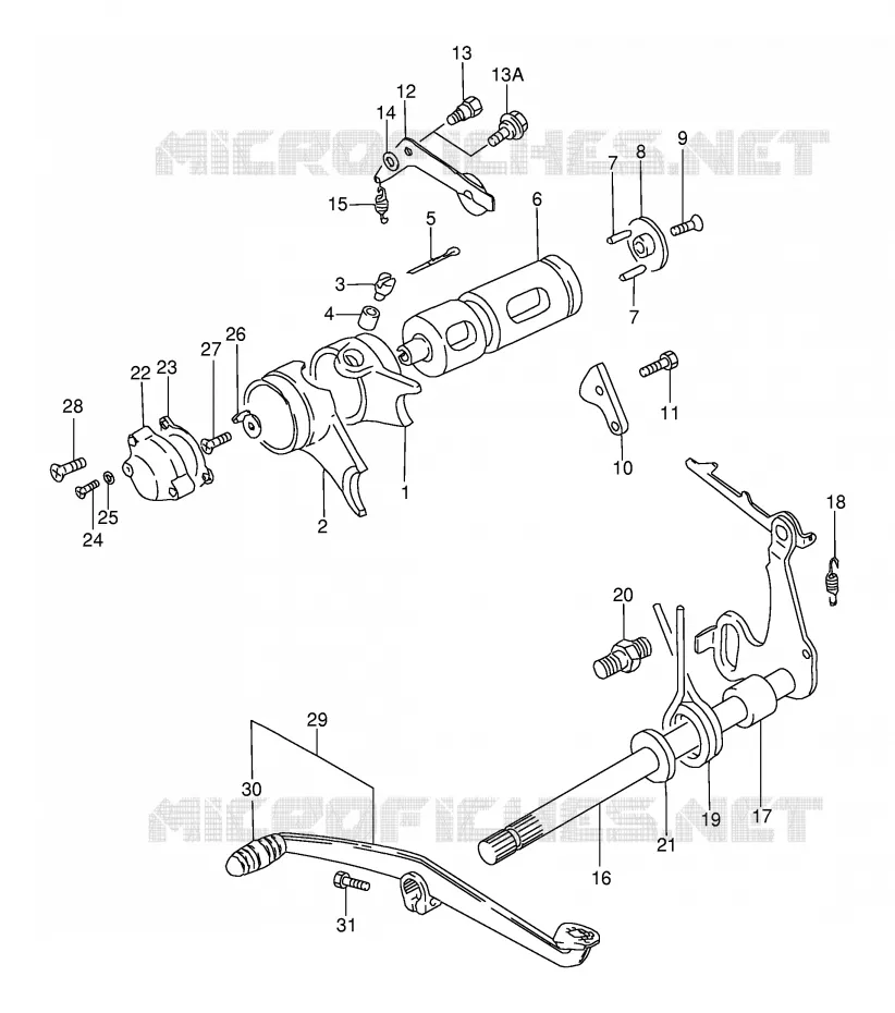 GEAR SHIFTING ASSY Suzuki MOTO 115 AP 1999  AX115X(E71)